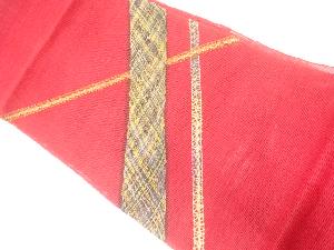 リボン刺繍格子模様夏用名古屋帯